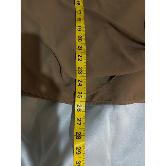 Pleione Woman’s Short Sleeve Side Knot Blouse Carmel Size Large - Picture 6 of 9